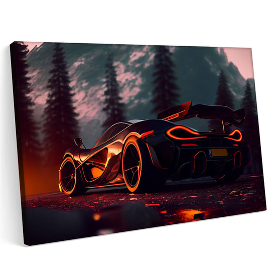 Obraz na płótnie 120x80cm McLaren Samochód Sport Teren Góry Las Tuning Abstrakcja Printonia