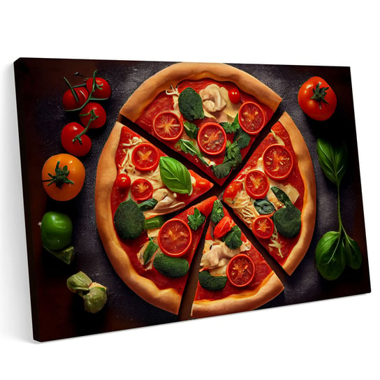 Obraz na płótnie 120x80cm Pizza Pizzeria Jedzenie Włochy Pomidor Warzywa Printonia
