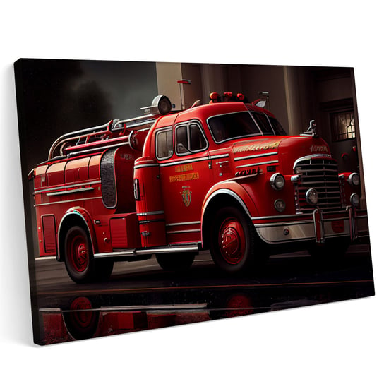 Obraz na płótnie 120x80cm Wóz Strażacki Straż USA Klasyk Pożar Printonia