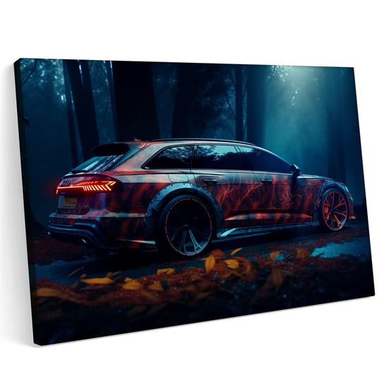 Obraz na płótnie 140x100cm Audi RS6 S6 A6 Las Drzewa Samochód Printonia