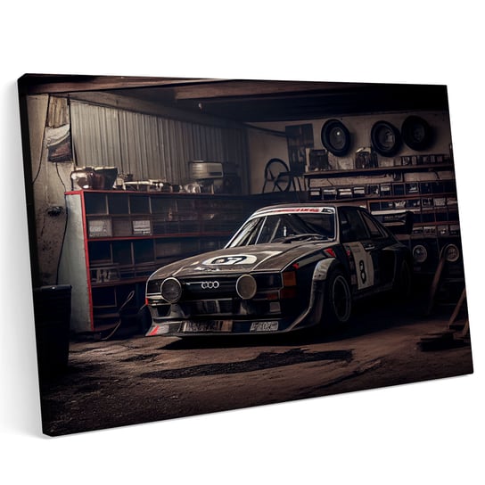 Obraz na płótnie 140x100cm Audi RSR Klasyka Samochód Garaż Printonia