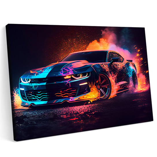 Obraz na płótnie 140x100cm Chevrolet Camaro Samochód Teren Noc Printonia