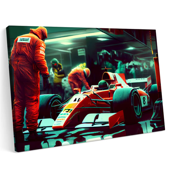 Obraz na płótnie 140x100cm F1 garaż Pit Stop Formuła 1 Printonia