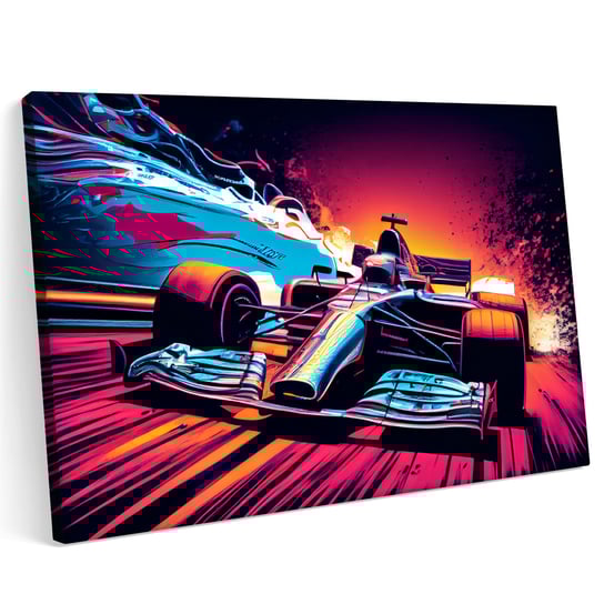 Obraz na płótnie 140x100cm F1 ilustracje bolid Formuła 1 Grafika Printonia