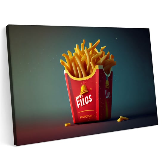 Obraz na płótnie 140x100cm Frytki Ziemniaki FastFood Jedzenie Printonia