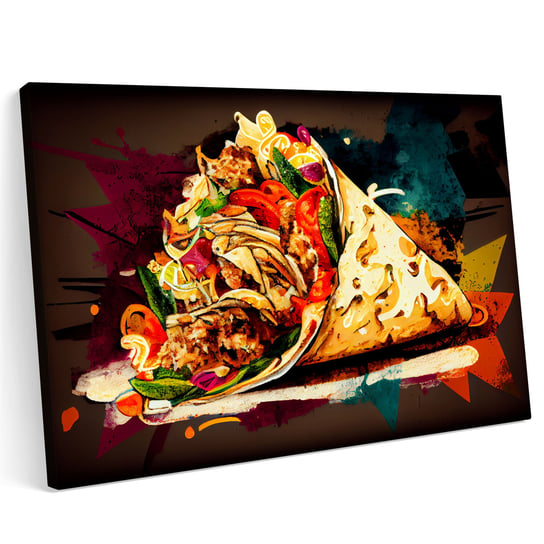 Obraz na płótnie 140x100cm Kebab Kebap Jedzenie Pita Tortilla Fastfood Printonia