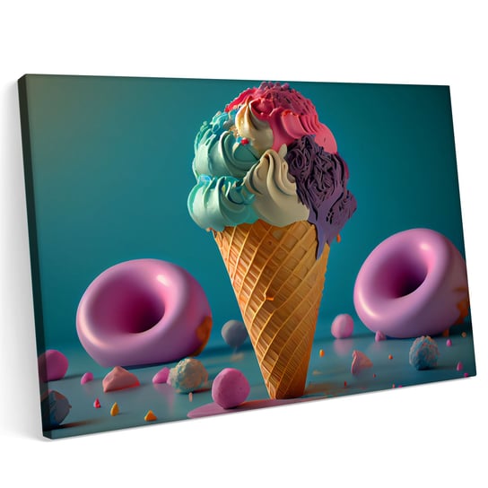 Obraz na płótnie 140x100cm Lody Wakacje Lato Lodziarnia Cukiernia Printonia