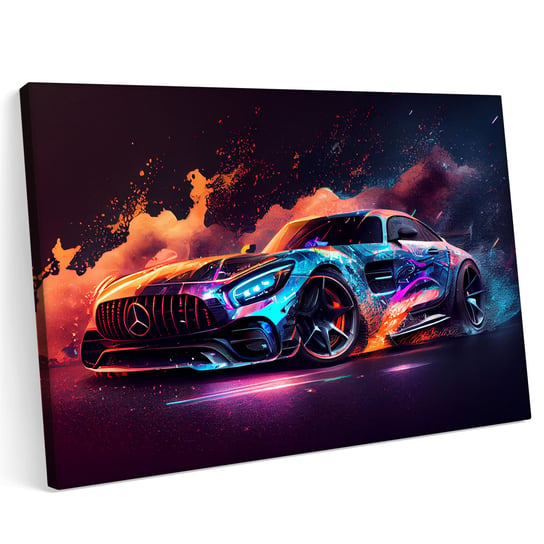 Obraz na płótnie 140x100cm Mercedes Benz AMG GT Samochód Sport Droga Tuning Abstrakcja Printonia
