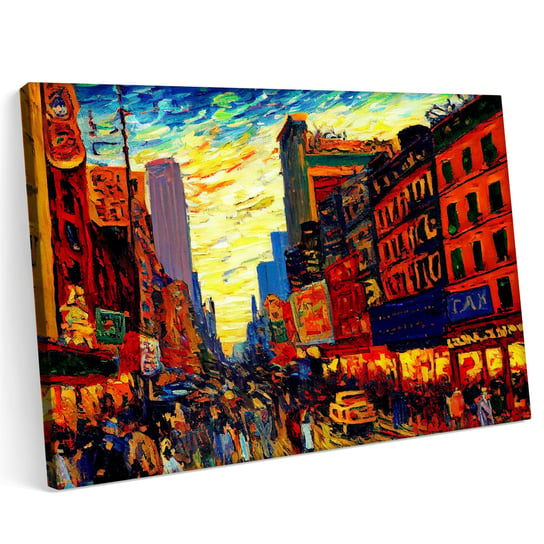 Obraz na płótnie 140x100cm New York Nowy Jork Panorama Sztuka Malarstwo Printonia