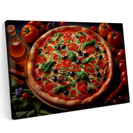 Obraz na płótnie 140x100cm Pizza Pizzeria Jedzenie Włochy Pomidor Warzywa Printonia