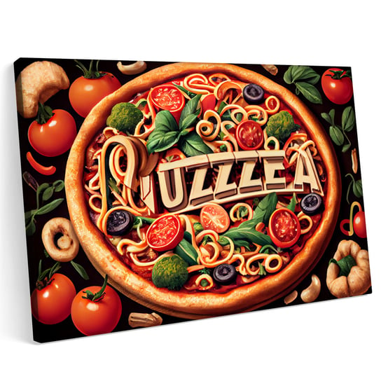 Obraz na płótnie 140x100cm Pizza Pizzeria Jedzenie Włochy Pomidor Warzywa Printonia