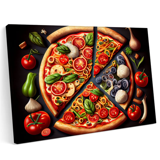 Obraz na płótnie 140x100cm Pizza Pizzeria Jedzenie Włochy Pomidor Warzywa Printonia