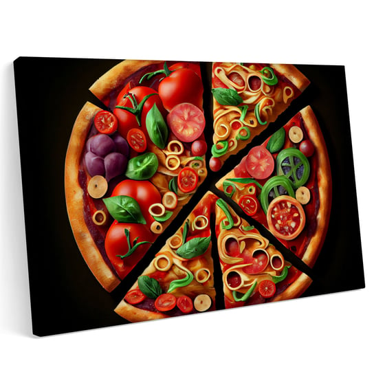 Obraz na płótnie 140x100cm Pizza Pizzeria Jedzenie Włochy Pomidor Warzywa Printonia