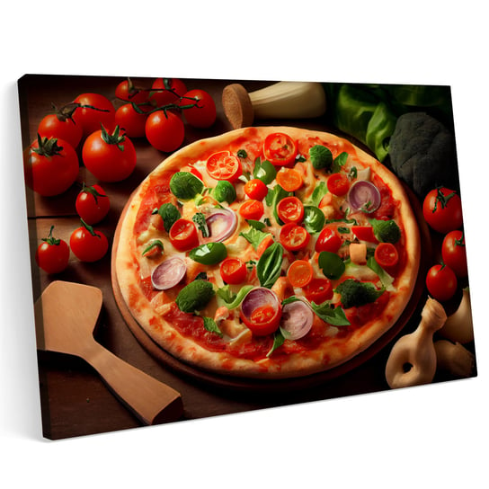 Obraz na płótnie 140x100cm Pizza Pizzeria Jedzenie Włochy Pomidor Warzywa Printonia