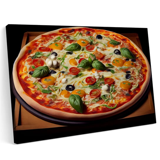 Obraz na płótnie 140x100cm Pizza Pizzeria Jedzenie Włochy Pomidor Warzywa Printonia