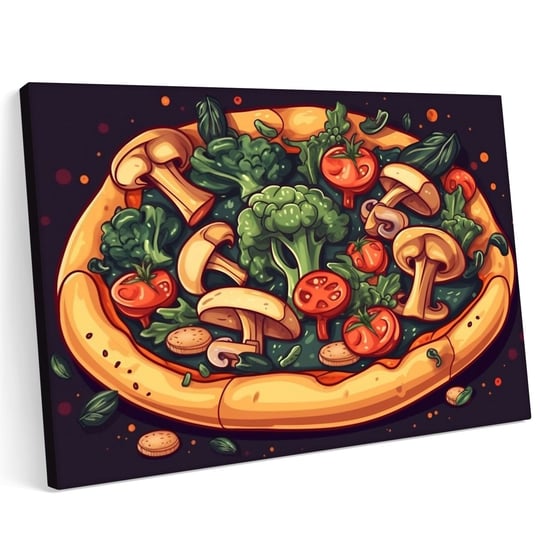 Obraz na płótnie 140x100cm Pizza Pizzeria Jedzenie Włochy Pomidor Warzywa Printonia