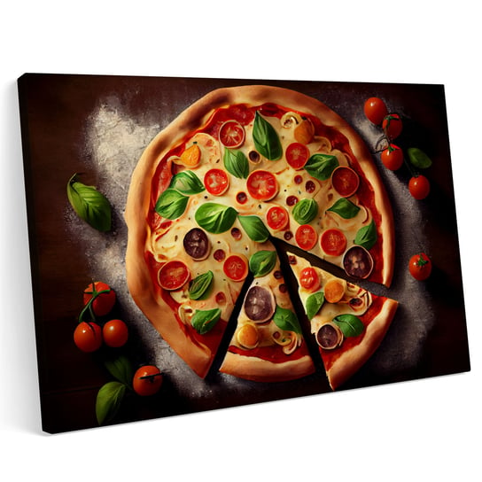 Obraz na płótnie 140x100cm Pizza Pizzeria Jedzenie Włochy Pomidor Warzywa Printonia