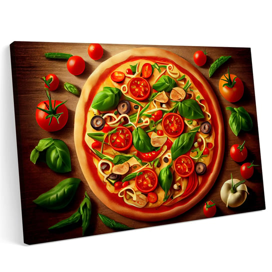 Obraz na płótnie 140x100cm Pizza Pizzeria Jedzenie Włochy Pomidor Warzywa Printonia