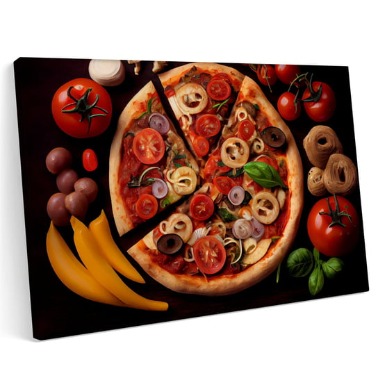 Obraz na płótnie 140x100cm Pizza Pizzeria Jedzenie Włochy Pomidor Warzywa Printonia