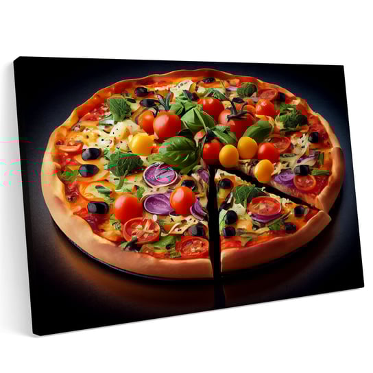 Obraz na płótnie 140x100cm Pizza Pizzeria Jedzenie Włochy Pomidor Warzywa Printonia