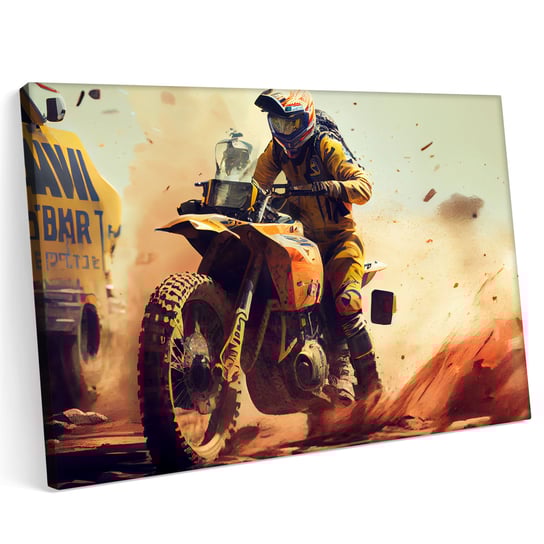 Obraz na płótnie 140x100cm Rajd Dakar Motory Piasek Kurz Skoki Printonia