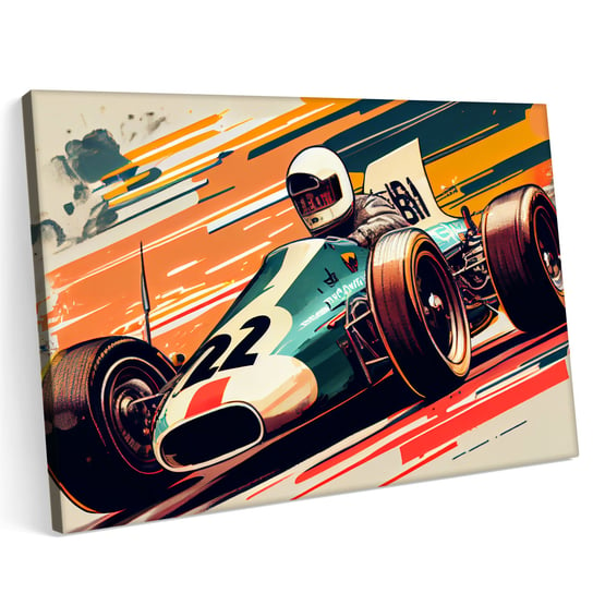 Obraz na płótnie 140x100cm Stary Bolid F1 Retro Formuła Printonia