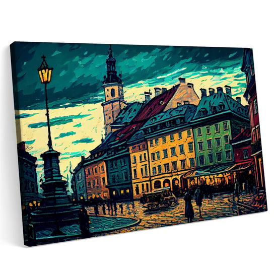 Obraz na płótnie 140x100cm Warszawa Panorama Sztuka Malarstwo Printonia