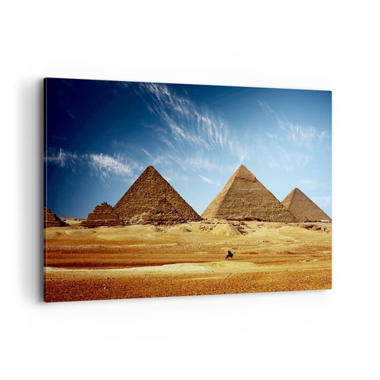 Obraz na płótnie - 40 wieków patrzy na was - 100x70cm - Piramidy Architektura Krajobraz - Nowoczesny foto obraz w ramie do salonu do sypialni ARTTOR ARTTOR
