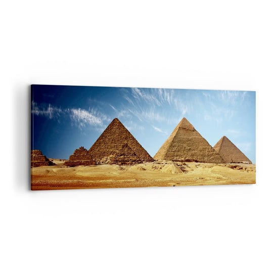 Obraz na płótnie - 40 wieków patrzy na was - 120x50cm - Piramidy Architektura Krajobraz - Nowoczesny obraz na ścianę do salonu do sypialni ARTTOR ARTTOR