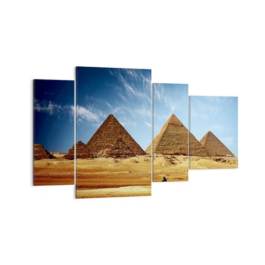 Obraz na płótnie - 40 wieków patrzy na was - 120x70 cm - Obraz nowoczesny - Piramidy, Architektura, Krajobraz, Egipt, Pustynia - DL120x70-0211 ARTTOR