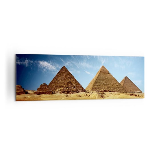 Obraz na płótnie - 40 wieków patrzy na was - 160x50cm - Piramidy Architektura Krajobraz - Nowoczesny foto obraz w ramie do salonu do sypialni ARTTOR ARTTOR