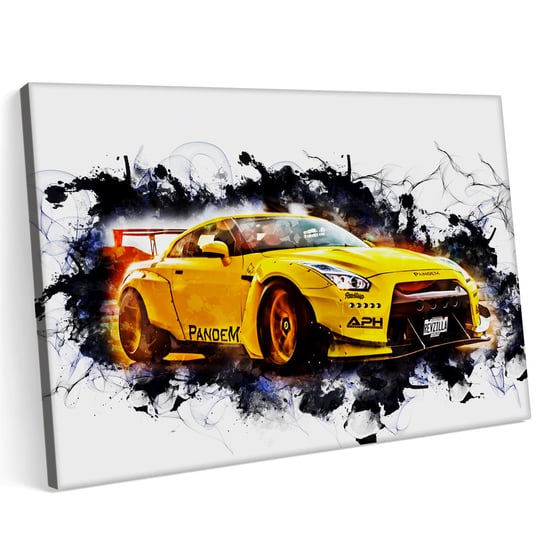 Obraz na płótnie 70x50 Nissan GTR GT R R35 Zachód Miasto Samochód Printonia