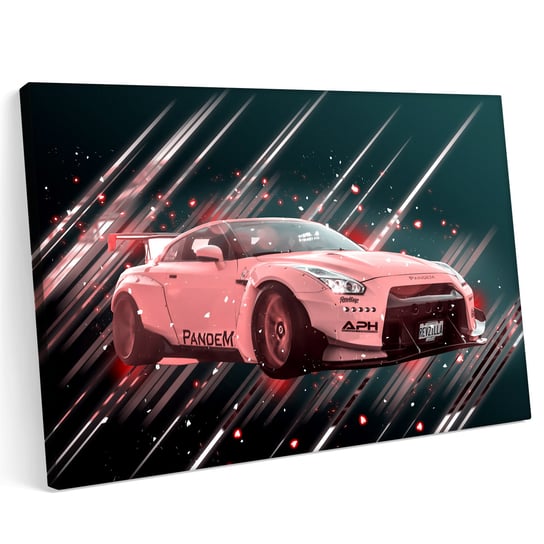 Obraz na płótnie 70x50 Nissan GTR GT R R35 Zachód Miasto Samochód Printonia