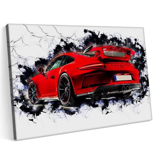 Obraz na płótnie 70x50 Porsche 911 TR3 Czerwone Sportowy Printonia