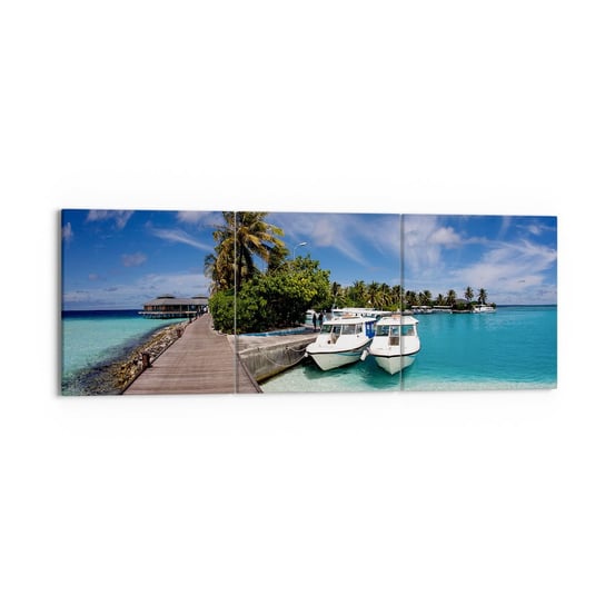 Obraz na płótnie - A jednak raj istnieje - 150x50 cm - Obraz nowoczesny - Krajobraz, Raj, Morze, Malediwy, Podróże - CA150x50-0436 ARTTOR