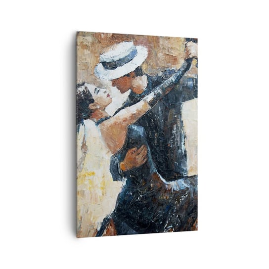 Obraz na płótnie - A la Rudolf Valentino - 80x120cm - Abstrakcja Taniec Tango - Nowoczesny obraz na ścianę do salonu do sypialni ARTTOR ARTTOR