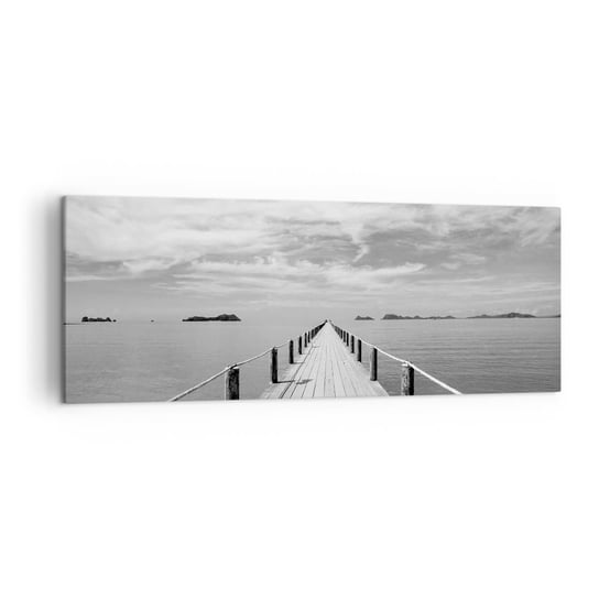 Obraz na płótnie - A może podróż… - 140x50cm - Krajobraz Morze Drewniany Pomost - Nowoczesny Canvas obraz do salonu do sypialni ARTTOR ARTTOR