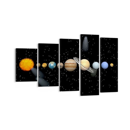 Obraz na płótnie - A planety szaleją, szaleją… - 100x60 cm - Obraz nowoczesny - Kosmos I Astronomia, Układ Słoneczny, Planety, Gwiazdy, Kometa - EG100x60-1486 ARTTOR