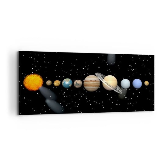 Obraz na płótnie - A planety szaleją, szaleją… - 120x50cm - Kosmos I Astronomia Układ Słoneczny Planety - Nowoczesny obraz na ścianę do salonu do sypialni ARTTOR ARTTOR