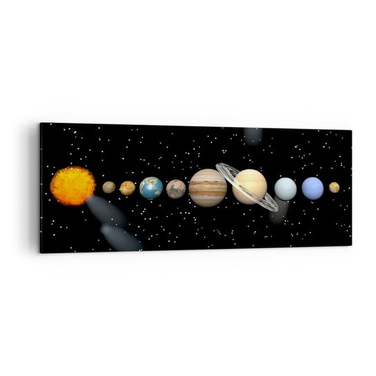 Obraz na płótnie - A planety szaleją, szaleją… - 140x50 cm - Obraz nowoczesny - Kosmos I Astronomia, Układ Słoneczny, Planety, Gwiazdy, Kometa - AB140x50-1486 ARTTOR