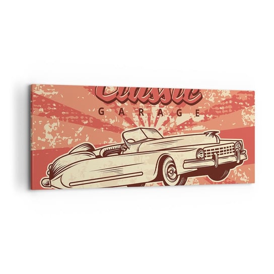 Obraz na płótnie - A w radiu Elvis - 120x50cm - Samochód Kabriolet Podróże - Nowoczesny obraz na ścianę do salonu do sypialni ARTTOR ARTTOR