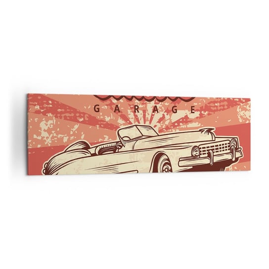 Obraz na płótnie - A w radiu Elvis - 160x50cm - Samochód Kabriolet Podróże - Nowoczesny foto obraz w ramie do salonu do sypialni ARTTOR ARTTOR