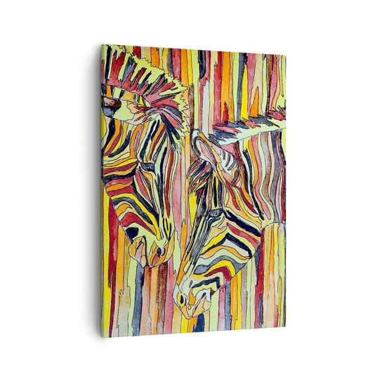 Obraz na płótnie - A więc ty też… - 50x70cm - Abstrakcja Zebra Sztuka - Nowoczesny Canvas obraz do salonu do sypialni ARTTOR ARTTOR