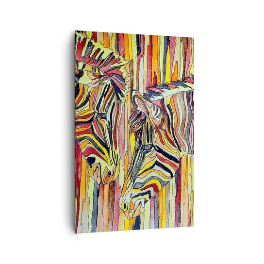 Obraz na płótnie - A więc ty też… - 80x120cm - Abstrakcja Zebra Sztuka - Nowoczesny obraz na ścianę do salonu do sypialni ARTTOR ARTTOR