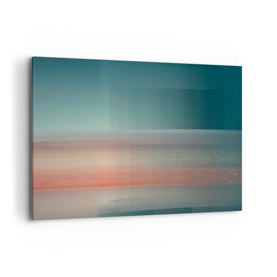Obraz na płótnie - Abstrakcja: fale światła - 100x70cm - Woda Niebo Minimalizm - Nowoczesny foto obraz w ramie do salonu do sypialni ARTTOR ARTTOR