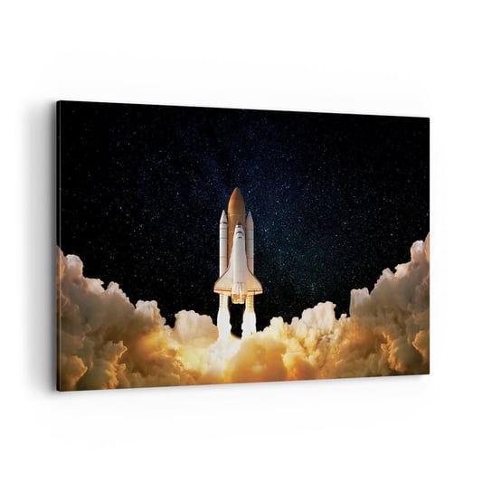 Obraz na płótnie - Ad astra! - 120x80cm - Kosmos Astronomia Statek Kosmiczny - Nowoczesny obraz na ścianę do salonu do sypialni ARTTOR ARTTOR