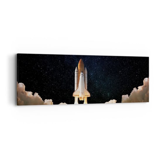 Obraz na płótnie - Ad astra! - 90x30cm - Kosmos Astronomia Statek Kosmiczny - Nowoczesny Canvas obraz do salonu do sypialni ARTTOR ARTTOR