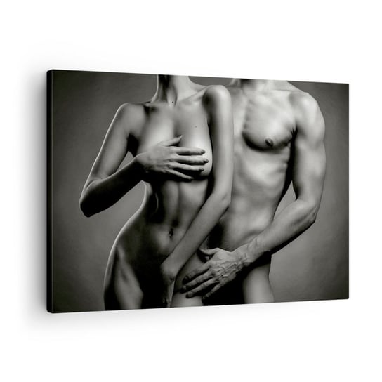 Obraz na płótnie - Adam i Ewa - 70x50cm - Kobieta Mężczyzna Ciało - Nowoczesny Canvas obraz do salonu do sypialni ARTTOR ARTTOR