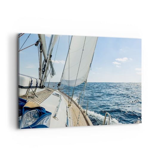 Obraz na płótnie - Ahoj, przygodo - 120x80 cm - Obraz nowoczesny - Jacht, Morze, Żeglowanie, Podróż, Ocean - AA120x80-3647 ARTTOR
