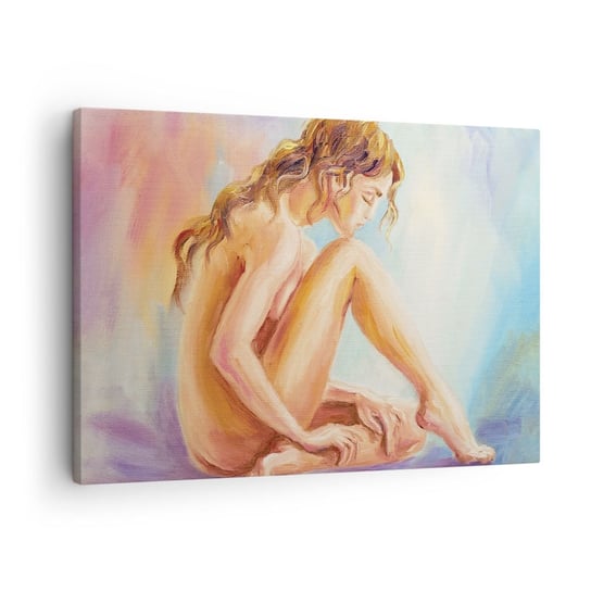 Obraz na płótnie - Akt młodości - 70x50cm - Kobieta Ciało Modelka - Nowoczesny Canvas obraz do salonu do sypialni ARTTOR ARTTOR